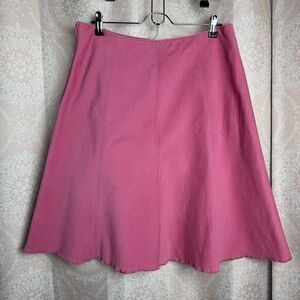Y2K Hanna Andersson A-Line Corduroy Pink Skirt 100% Cotton Lettuce Trim Hem S 14